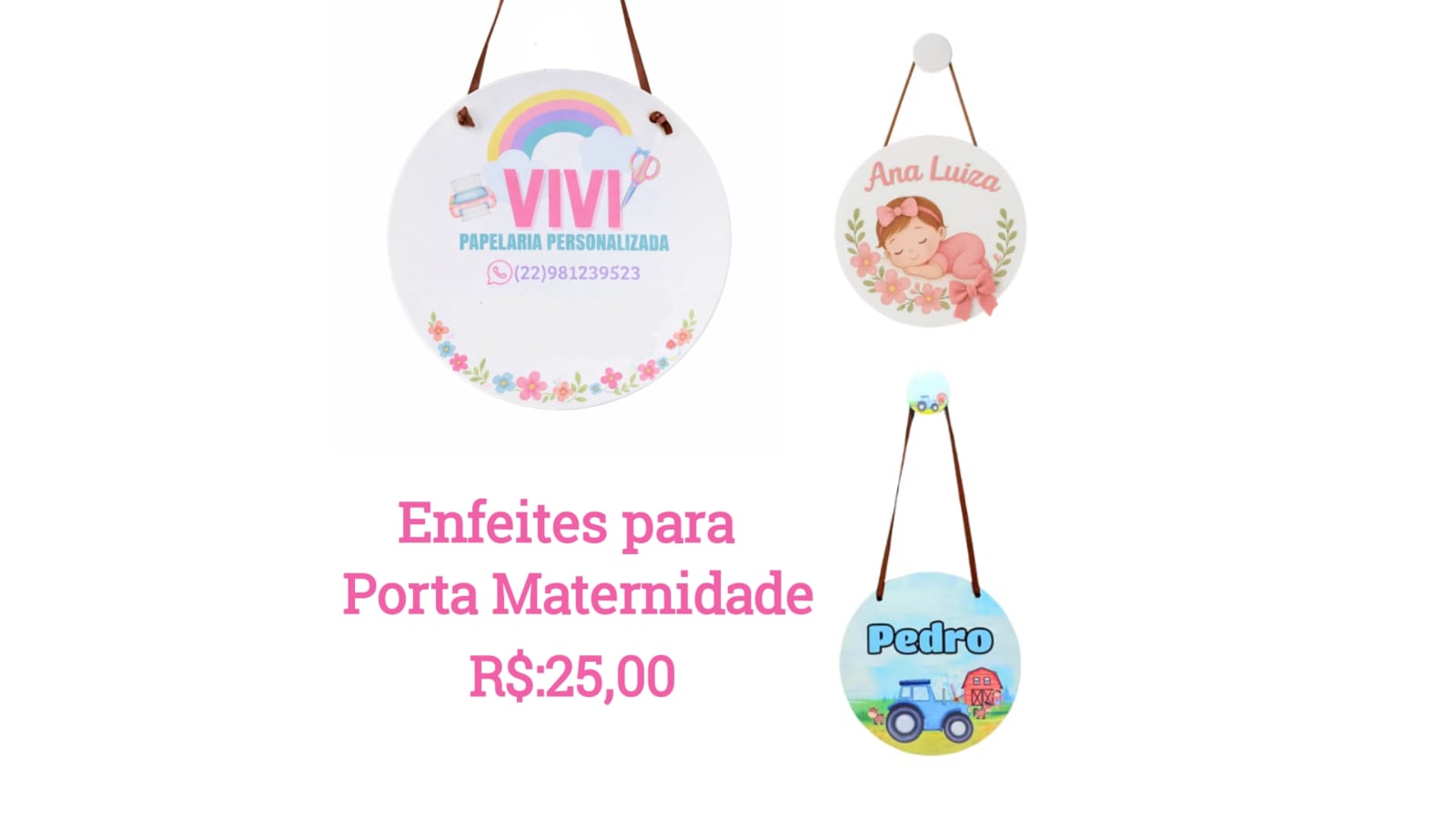 Plaquinha porta maternidade em MDF - Imagem 3