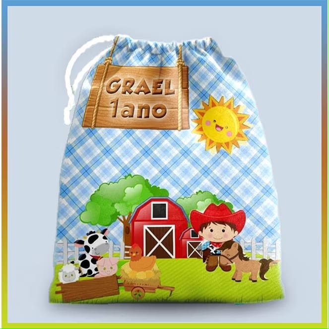 10 Mochilinhas Saco Personalizadas 20x30cm.