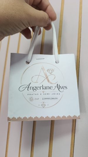 100 Sacola Mini 10x10 personalizada com Logo Marca Loja Acessórios Joias