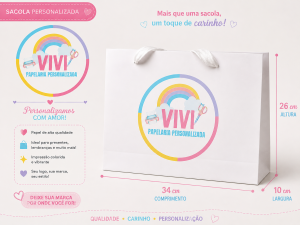20 sacolas personalizadas G (34x26x10)