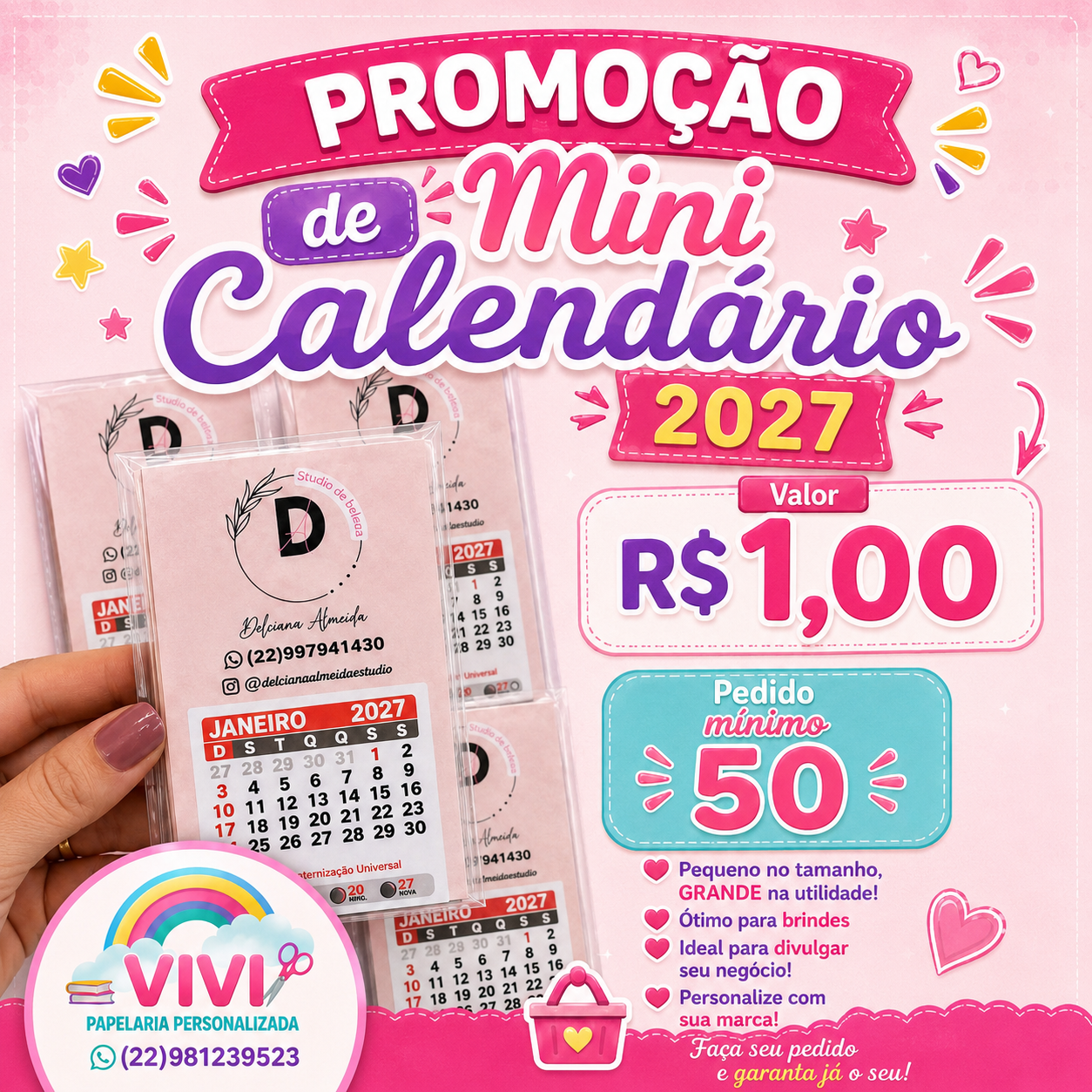 mini calendário